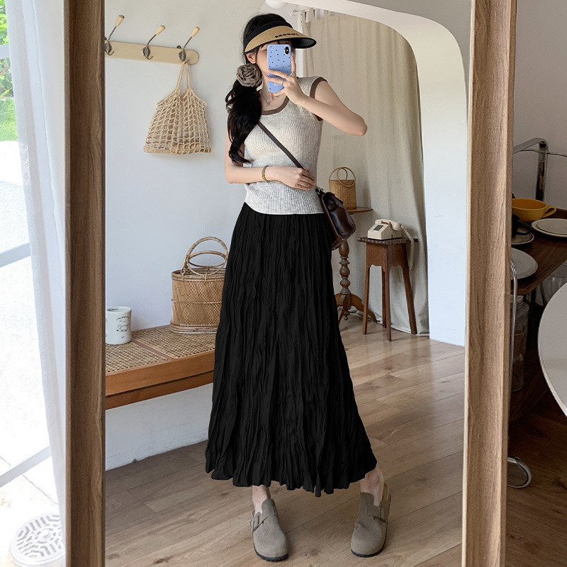 不規則韻 溫柔裙擺 皺皺半身裙大裙擺長裙