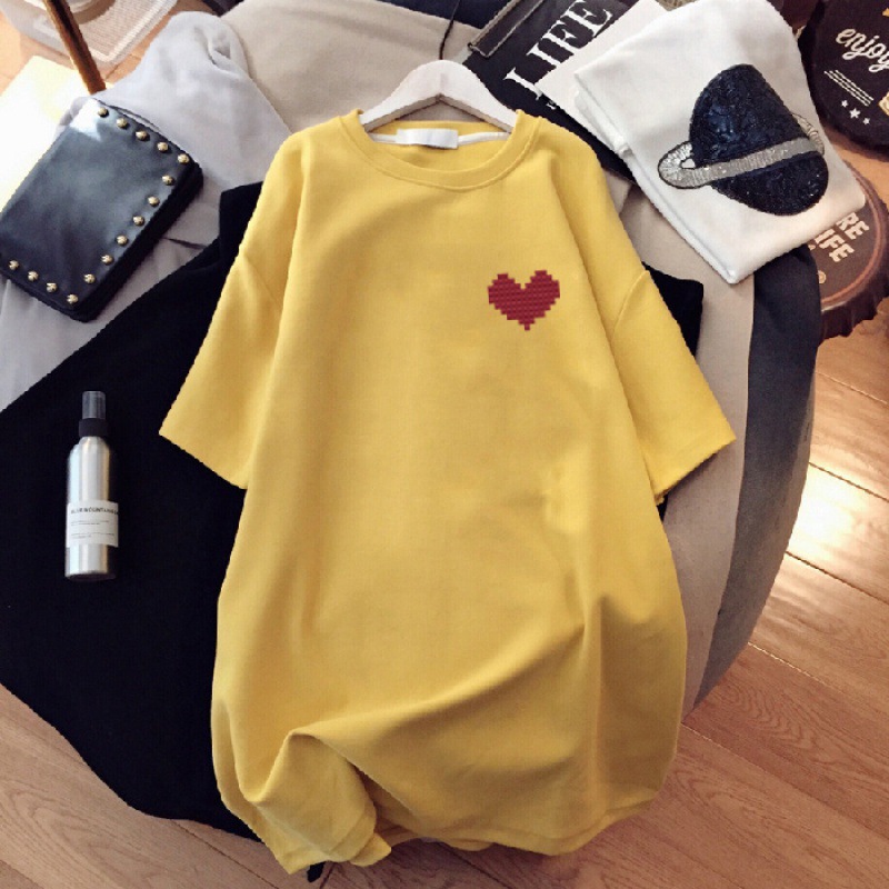 簡約質感 網紅ins 寬鬆 顯瘦 中長款 大碼 短袖 T恤