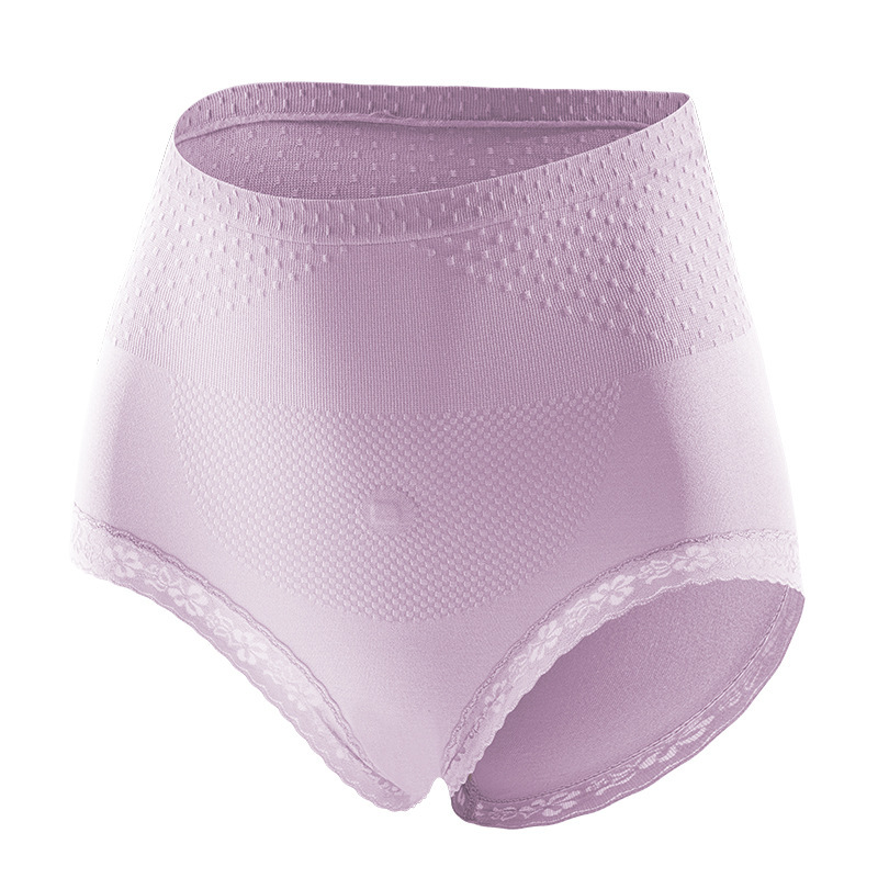 【獨立袋裝】加肥加大版磁塑暖紫杉醇低檔女能量石高腰收腹三角褲