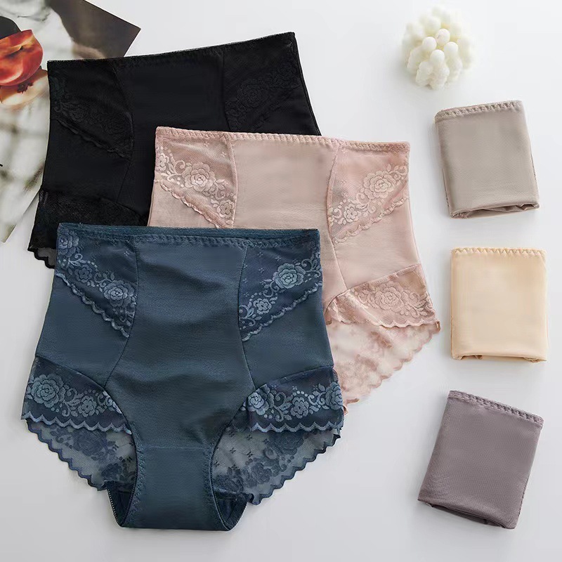 簡約好搭 無痕 高腰提臀 收腹褲 塑身美體褲 蕾絲 薄款 收小肚肚 三角褲 內褲