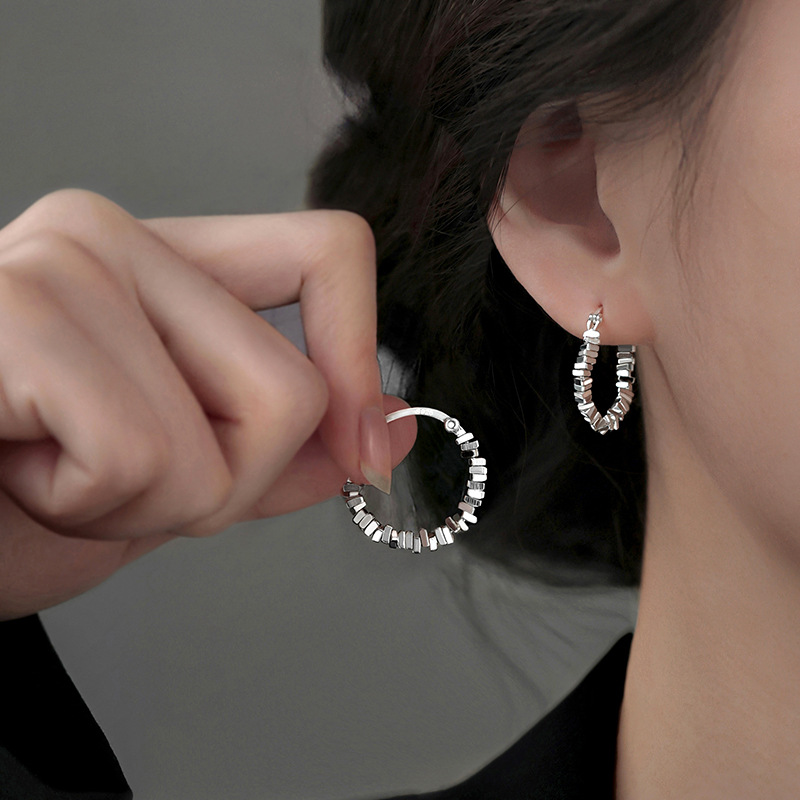 爆款 耳環 輕奢 小眾 高級感 925純銀碎銀 耳飾 飾品