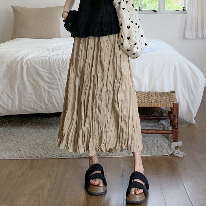 不規則韻 溫柔裙擺 皺皺半身裙大裙擺長裙