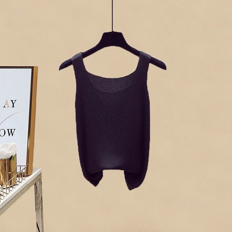 【單品可選】簡約好搭 溫柔 白色襯衫+洋氣 顯瘦 背心+藍色牛仔褲 三件套