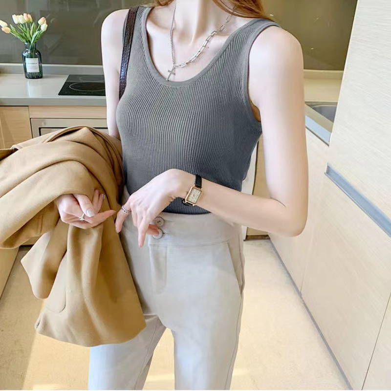 人氣NO.1產品 簡約 百搭 無袖 舒適彈力 打底 套頭 外穿背心