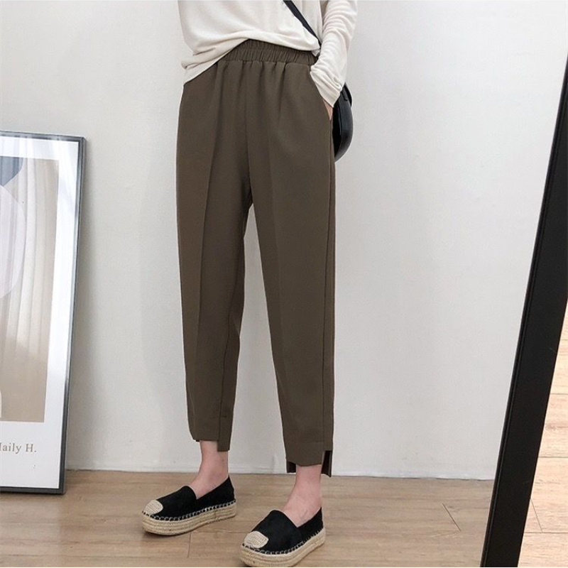 哈倫褲女 胖mm 超大尺寸 顯瘦 煙管褲 ins潮流寬鬆 休閒 九分褲