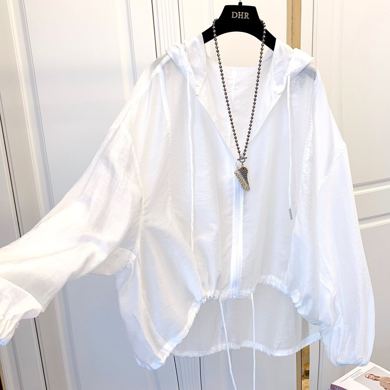 簡約好搭 夏季冰絲 輕薄 防曬 寬鬆 顯瘦 防曬衫 連帽 罩衫外套