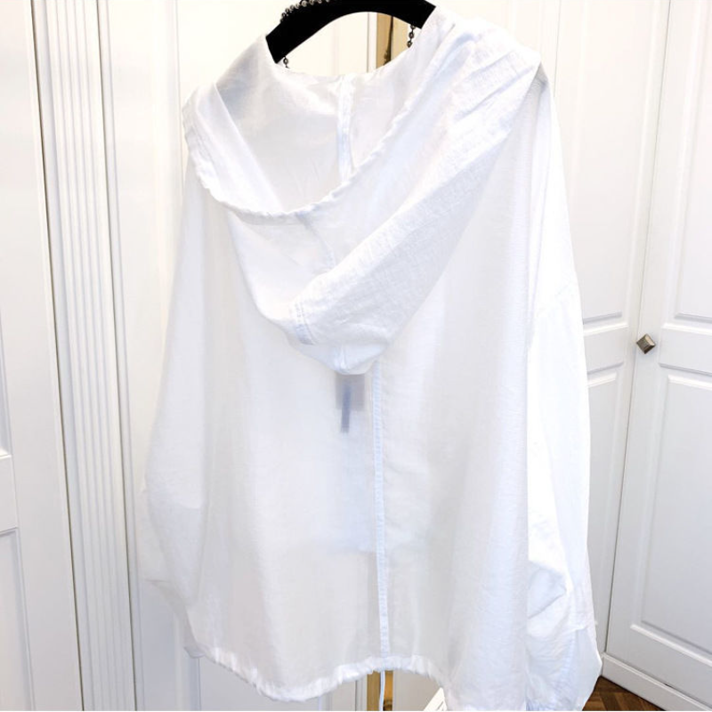 簡約好搭 夏季冰絲 輕薄 防曬 寬鬆 顯瘦 防曬衫 連帽 罩衫外套