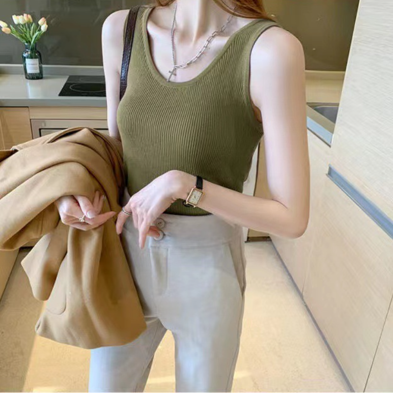 人氣NO.1產品 簡約 百搭 無袖 舒適彈力 打底 套頭 外穿背心