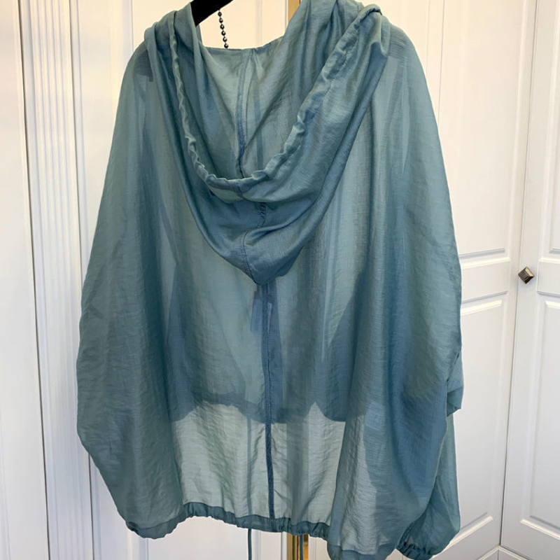 簡約好搭 夏季冰絲 輕薄 防曬 寬鬆 顯瘦 防曬衫 連帽 罩衫外套