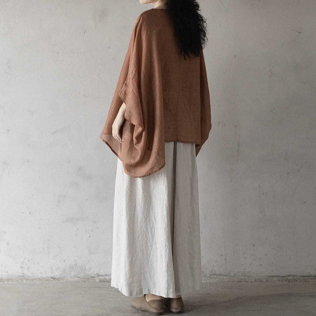 文藝 寬鬆 百搭 夏季新品 蝙蝠袖 大尺碼 防曬服 襯衫