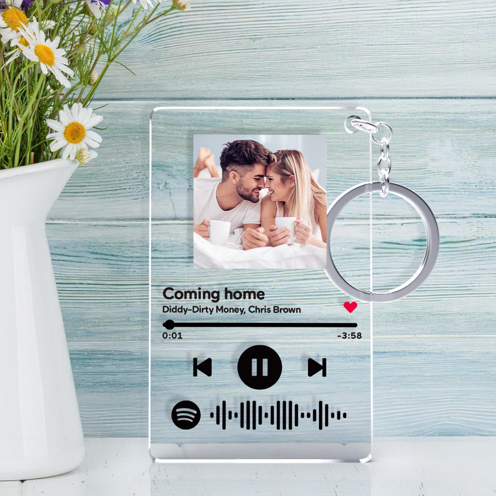 Acrylic Glass Custom Music Plaque Keychain(2.1in x 3.4in)