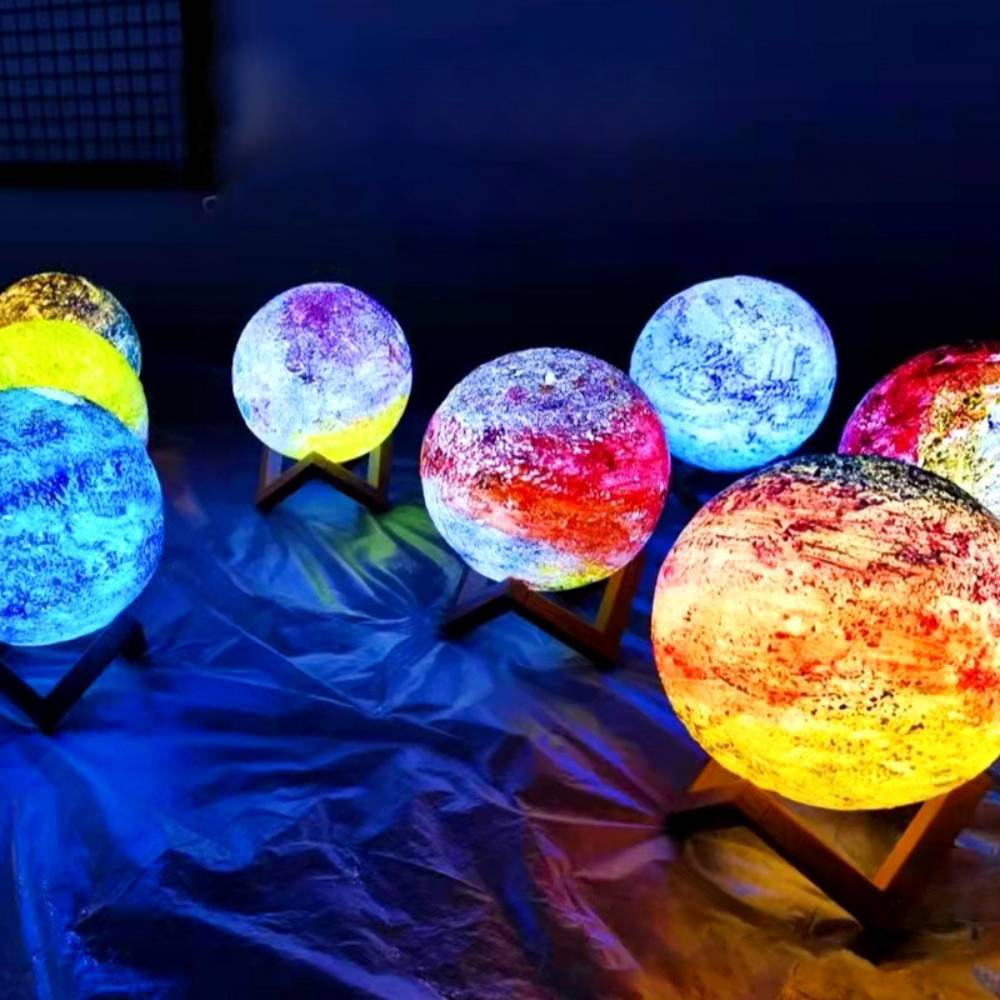 DIY 3D Moon Night Light Paint Your Own Moon Lamp Kit Gift for Kids - photomoonlampuk