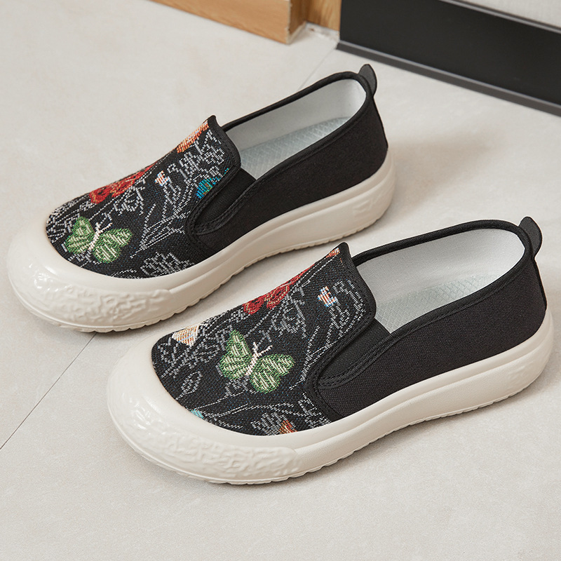 蝶刺繍付きレディースシューズ