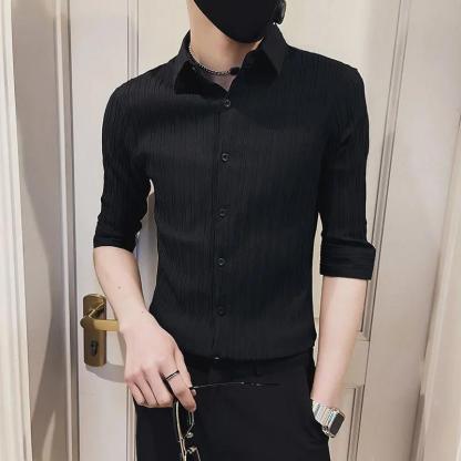 メンズファッションストライプシャツ