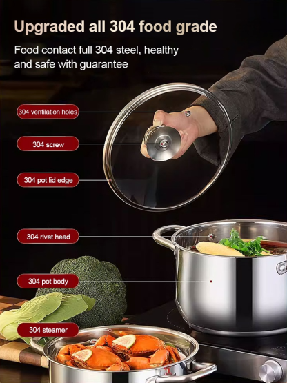 304 stainless steel thickened apple pot