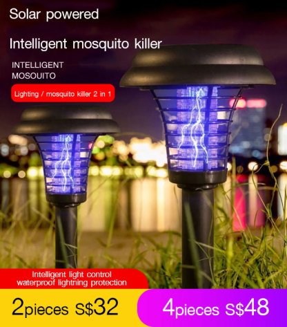 Outdoor Lawn Solar Mosquito Killer Electric Bug Zapper Light