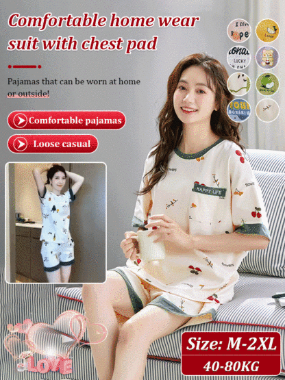 Comfortable Loungewear Set with Chest Pads