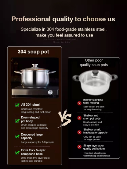 304 stainless steel thickened apple pot
