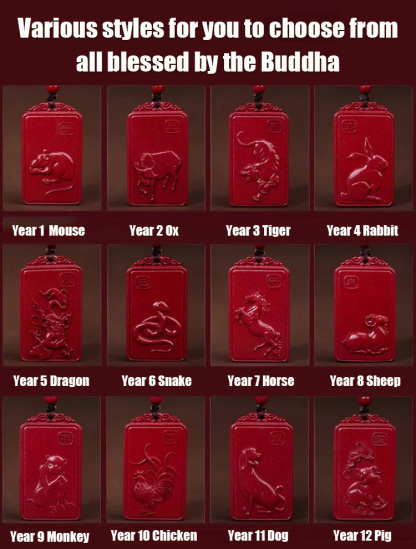 Vermilion Buddha Zodiac Keychain
