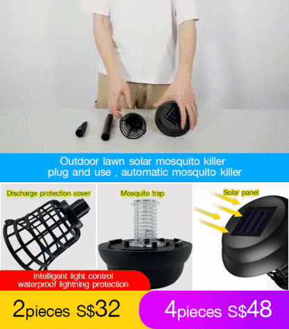 Outdoor Lawn Solar Mosquito Killer Electric Bug Zapper Light