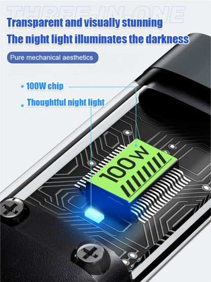 Transparent Luminous Super Fast Charging 3-in-1 Data Cable