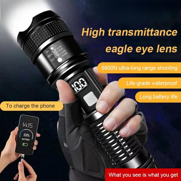 New Outdoor Patrol Spotlight Long Shot Strong Flashlight