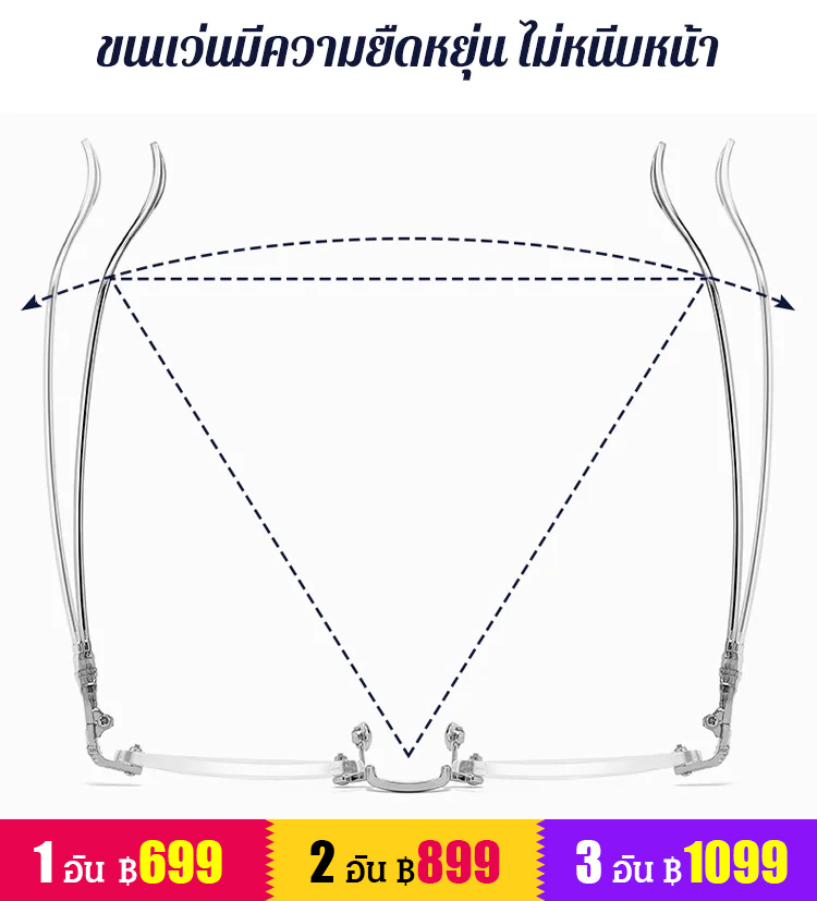 แว่นสายตายาวเลนส์ไร้ขอบ กันแสงสีฟ้า น้ำหนักเบา คุณภาพสูง