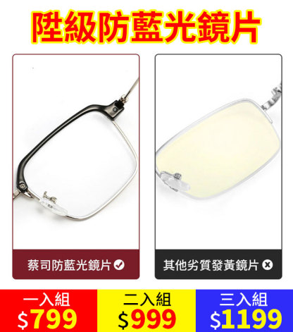 新款方框金屬防藍光老花鏡