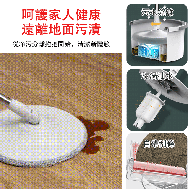污水分離速幹拖把