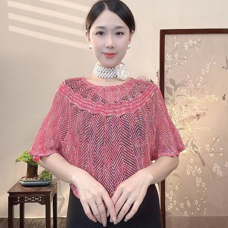 緞彩冰絲針織披肩