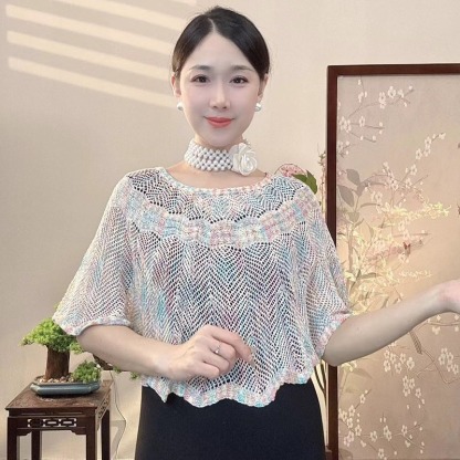 緞彩冰絲針織披肩
