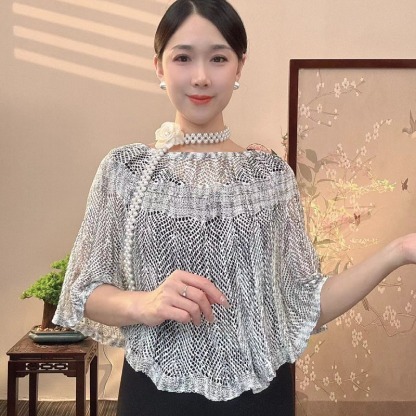 緞彩冰絲針織披肩