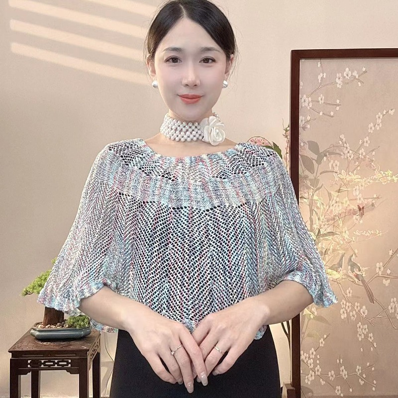 緞彩冰絲針織披肩