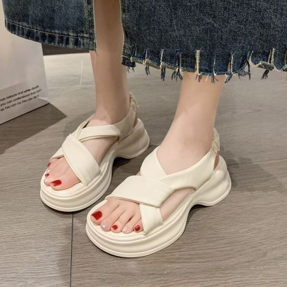 時尚鬆糕增高涼鞋