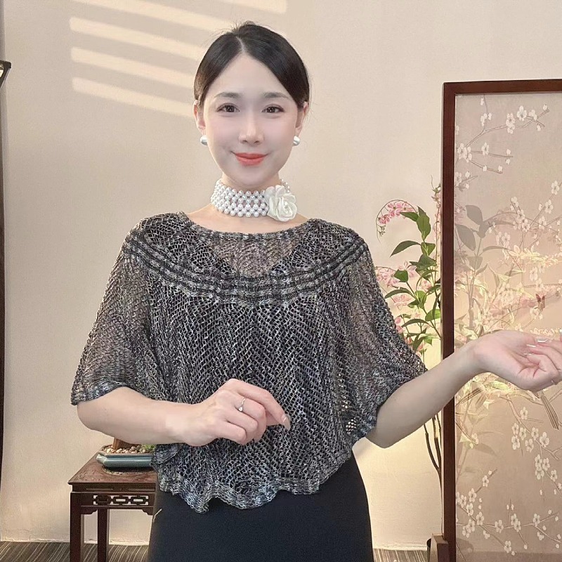 緞彩冰絲針織披肩