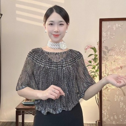 緞彩冰絲針織披肩