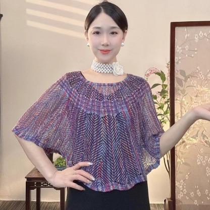 緞彩冰絲針織披肩