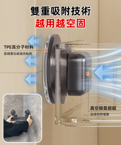 吸盤免打孔轉角置物架