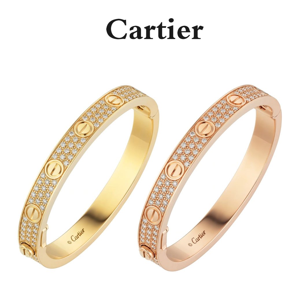 【Cartier】カルティエ LOVE BRACELET, DIAMOND-PAVED ブレスレット、パヴェダイヤモンド