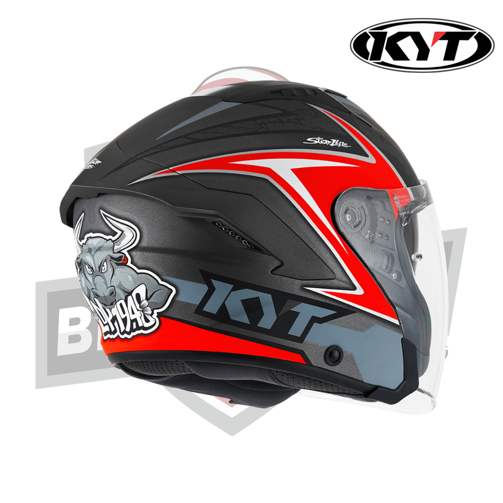 KYT Helmet NFJ Attitude Matte Antrachite/Red-Bikers Stop Rawang | Tak Jual Helmet Copy