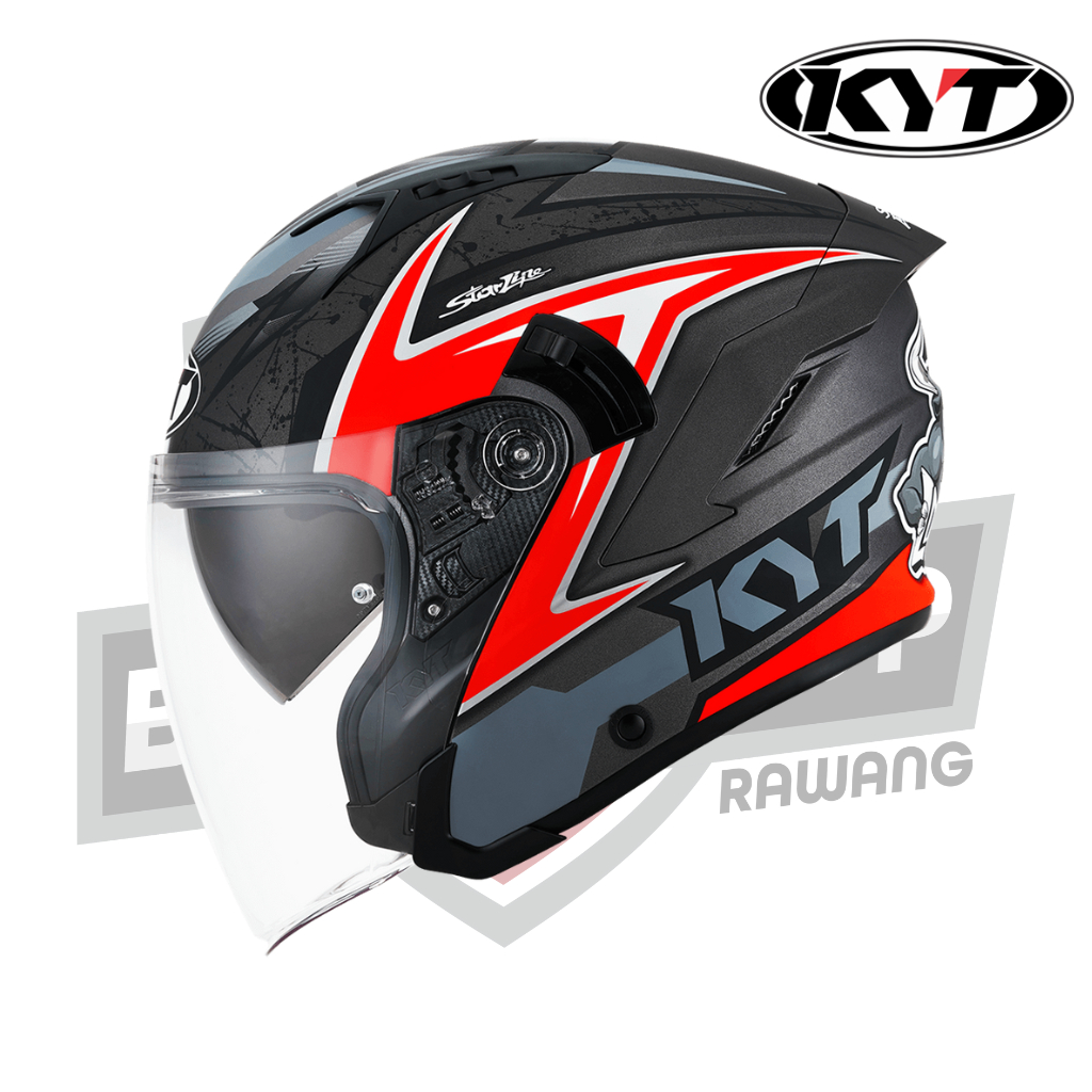 KYT Helmet NFJ Attitude Matte Antrachite/Red-Bikers Stop Rawang | Tak Jual Helmet Copy