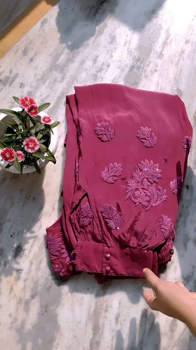 Candy Skin Kurti with Floral Designs