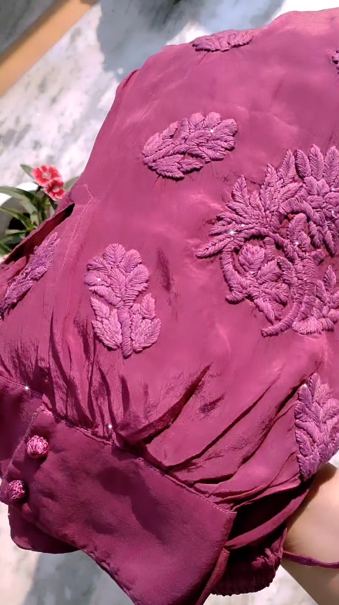 Candy Skin Kurti with Floral Designs