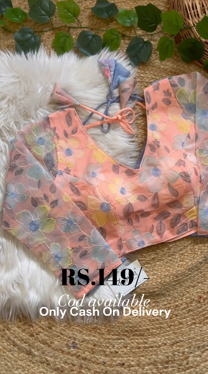 Vibrant Multicolor Blouse with Elegant Designs