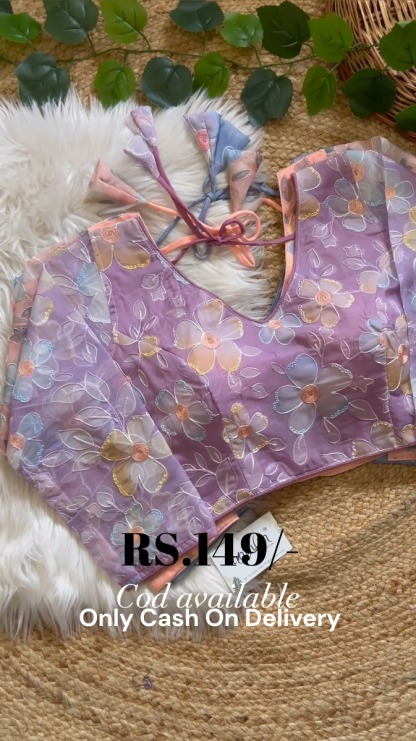 Vibrant Multicolor Blouse with Elegant Designs