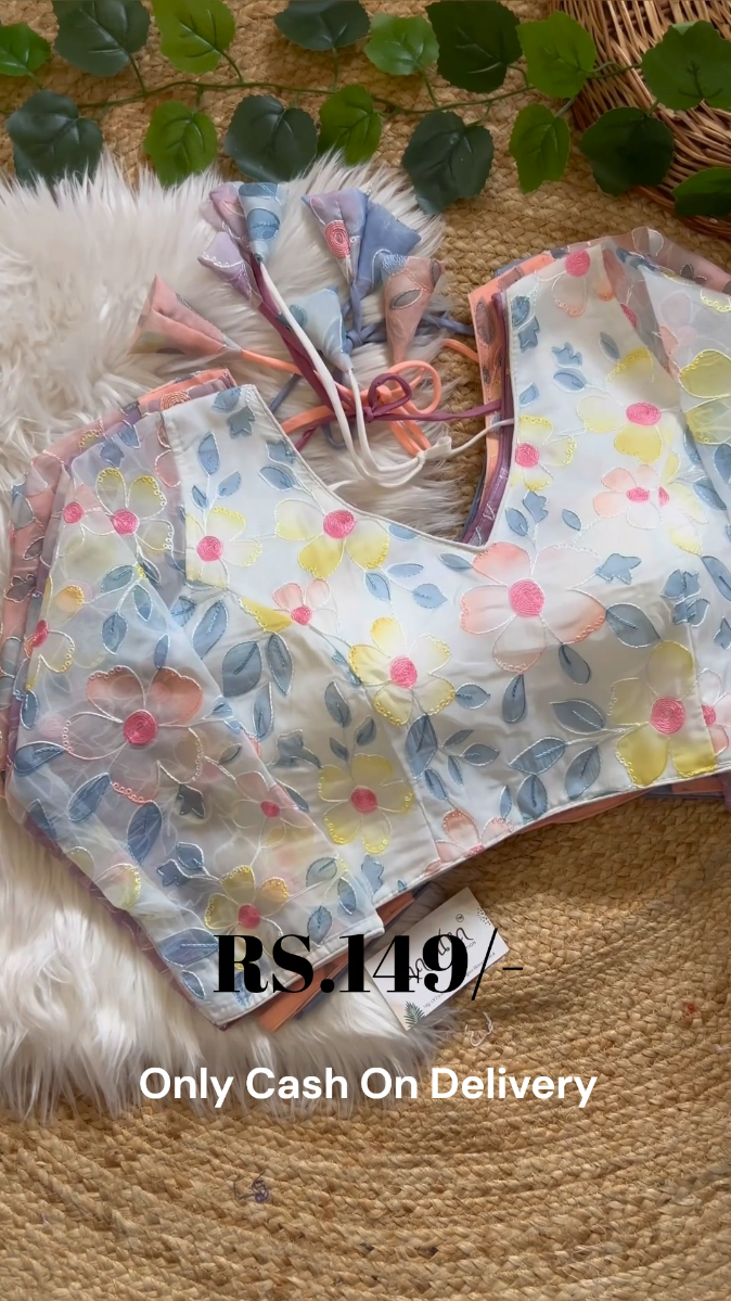 Vibrant Multicolor Blouse with Elegant Designs