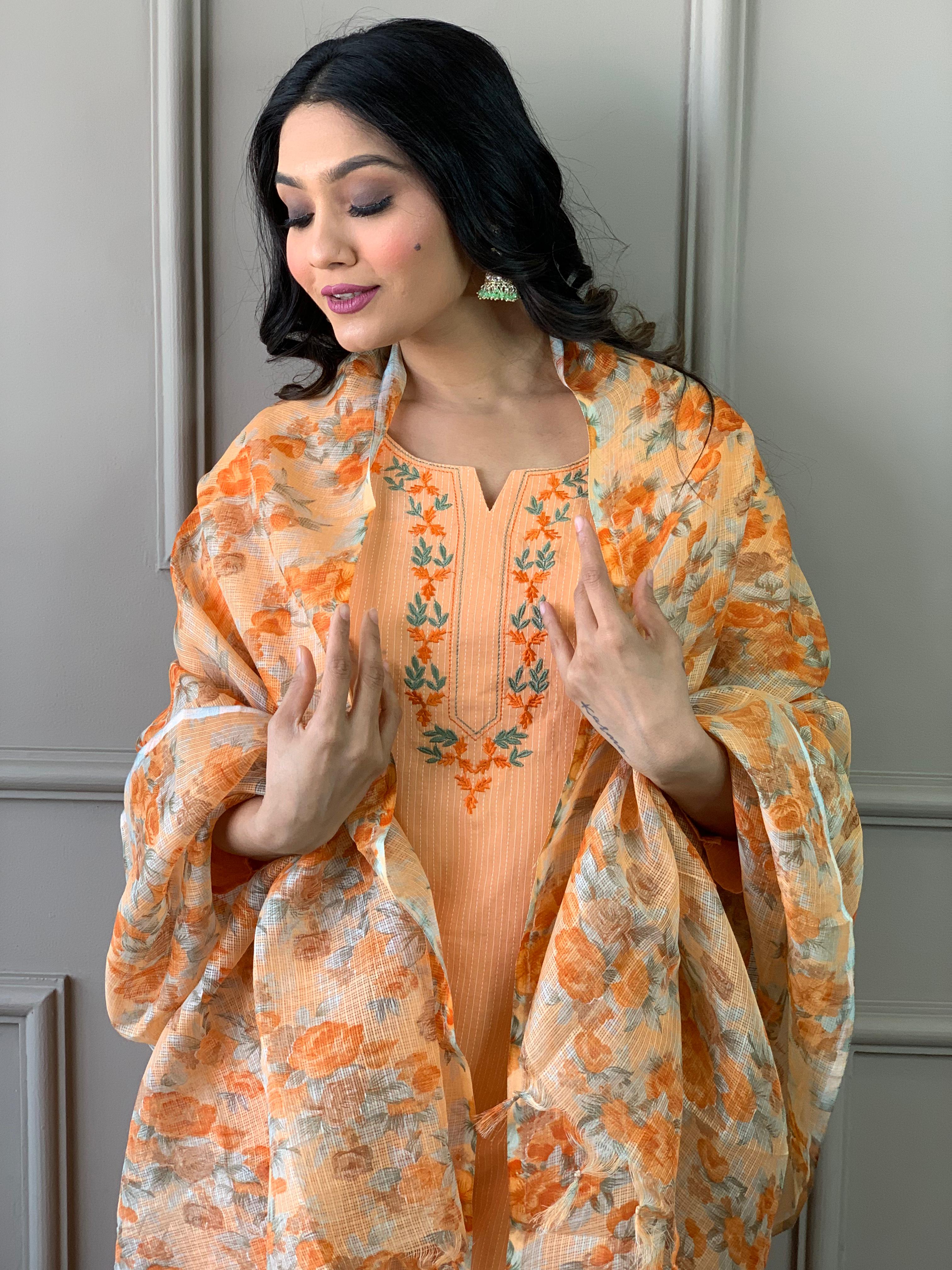 Beautiful Pure Cotton Handwoven Kurta set