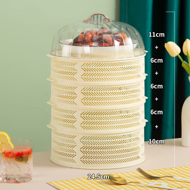 Dust-proof and anti-mosquito multi-layer hollow dish cover