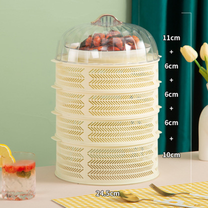 Dust-proof and anti-mosquito multi-layer hollow dish cover