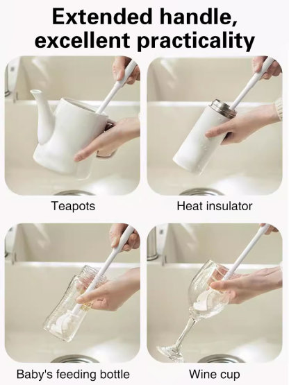 Three in one long handled cleaning cup brush